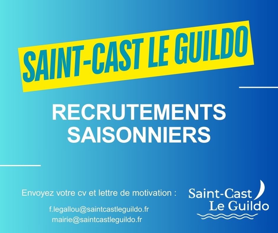 La ville de Saint-Cast Le Guildo recrute pour la saison estivale