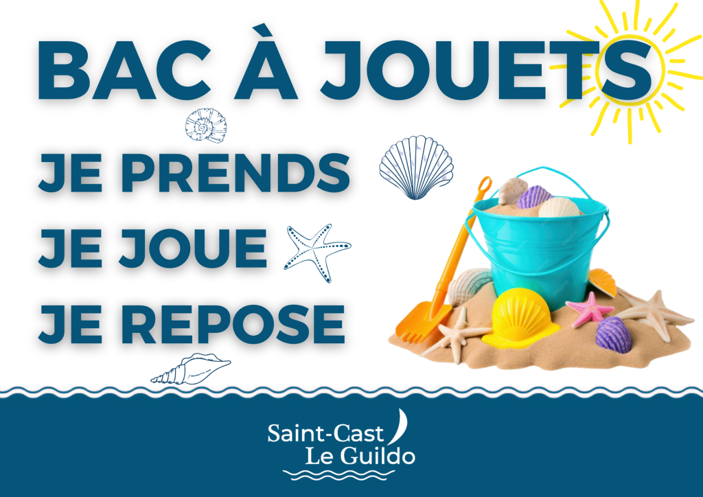 Des bacs à jouets sont installés aux abords des plages