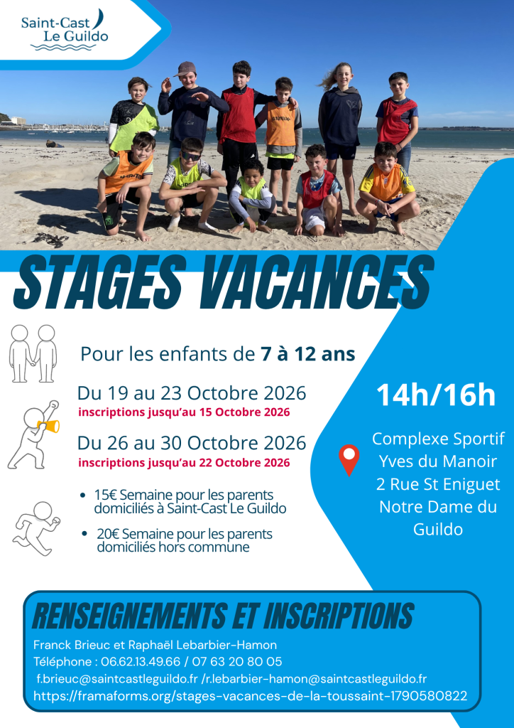 Les stages sportifs des vacances de la Toussaint